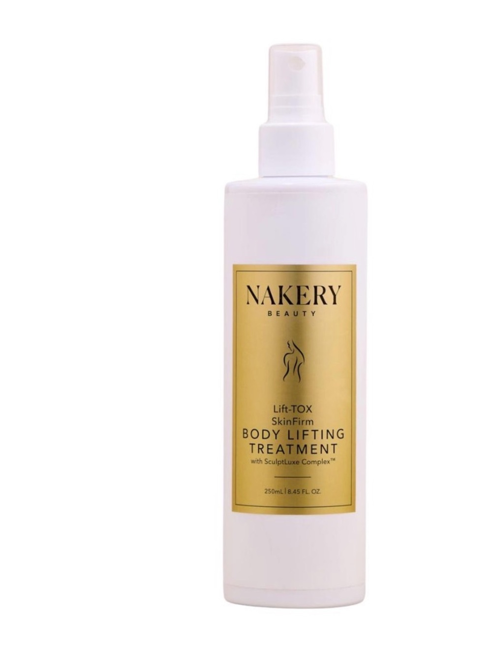 Nakery Beauty SkinFirm Serum Body Treatment — White Bottle with Gold Label